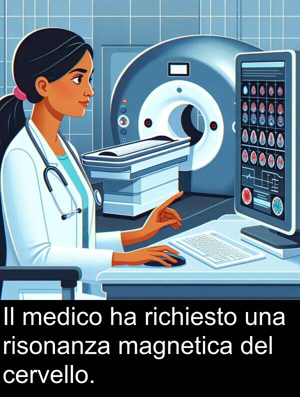 risonanza: Il medico ha richiesto una risonanza magnetica del cervello.