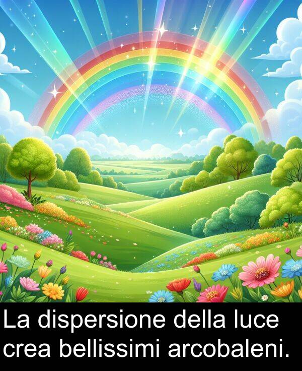 arcobaleni: La dispersione della luce crea bellissimi arcobaleni.