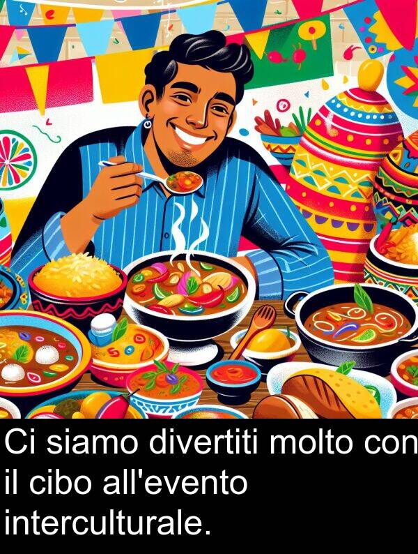 cibo: Ci siamo divertiti molto con il cibo all'evento interculturale.