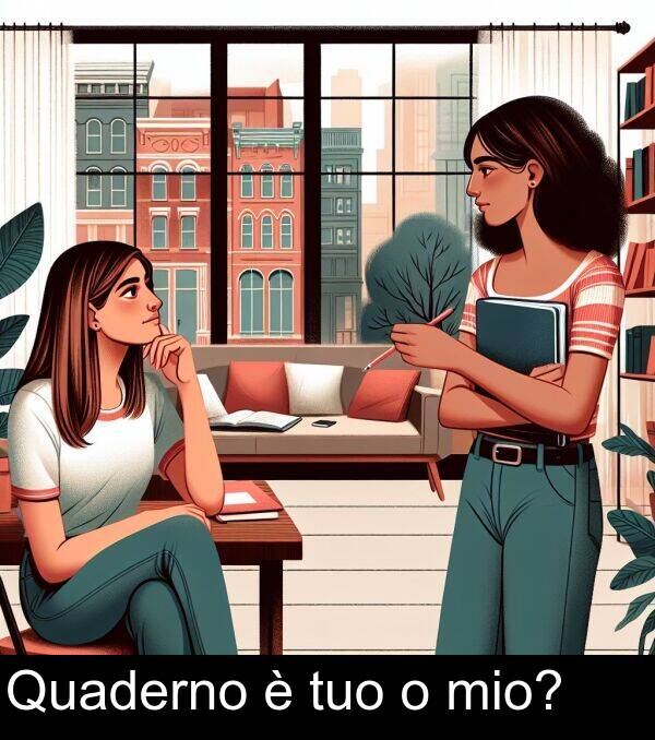 mio: Quaderno è tuo o mio?
