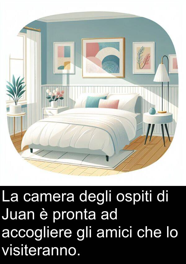camera: La camera degli ospiti di Juan è pronta ad accogliere gli amici che lo visiteranno.