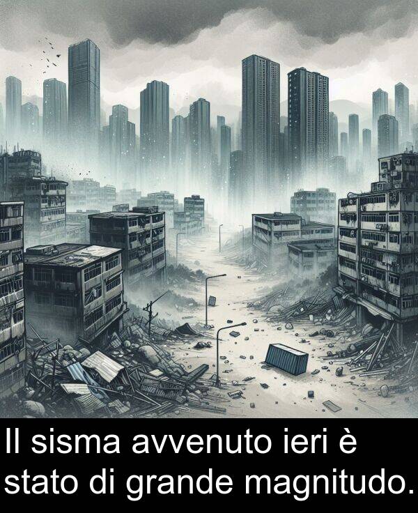 grande: Il sisma avvenuto ieri è stato di grande magnitudo.
