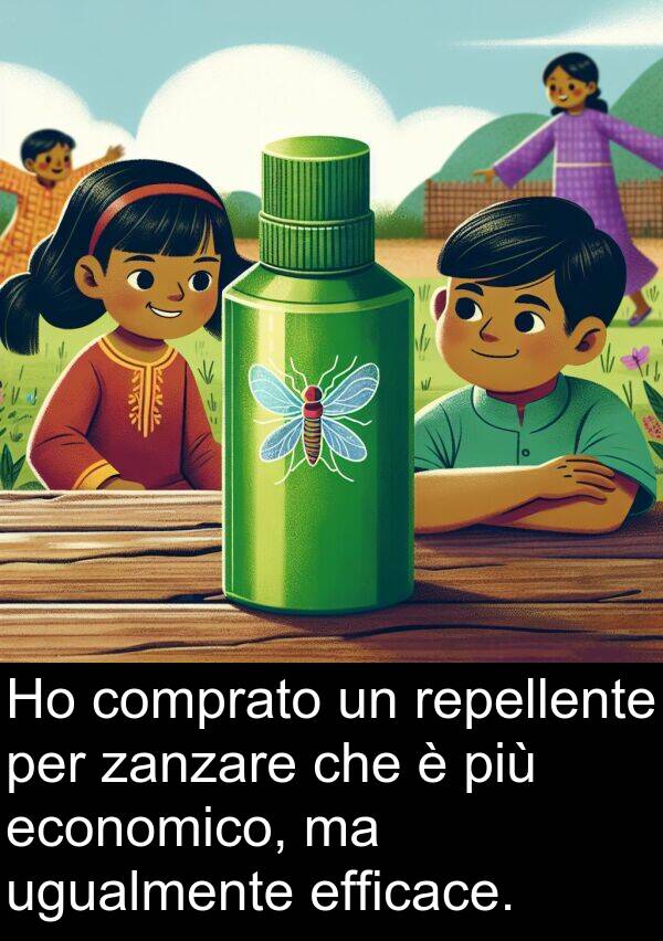 zanzare: Ho comprato un repellente per zanzare che è più economico, ma ugualmente efficace.