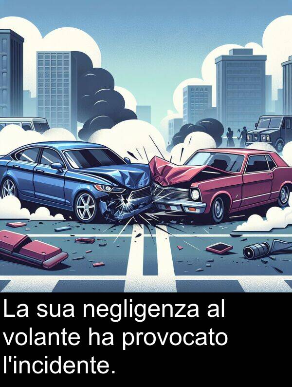 volante: La sua negligenza al volante ha provocato l'incidente.
