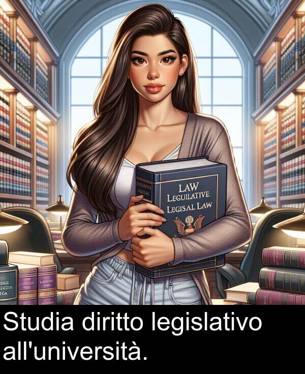 diritto: Studia diritto legislativo all'università.