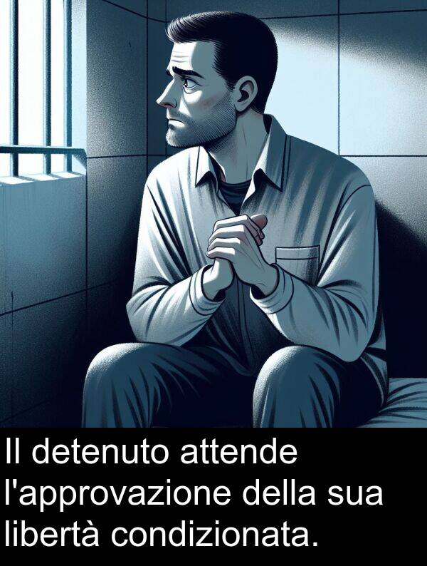 condizionata: Il detenuto attende l'approvazione della sua libertà condizionata.