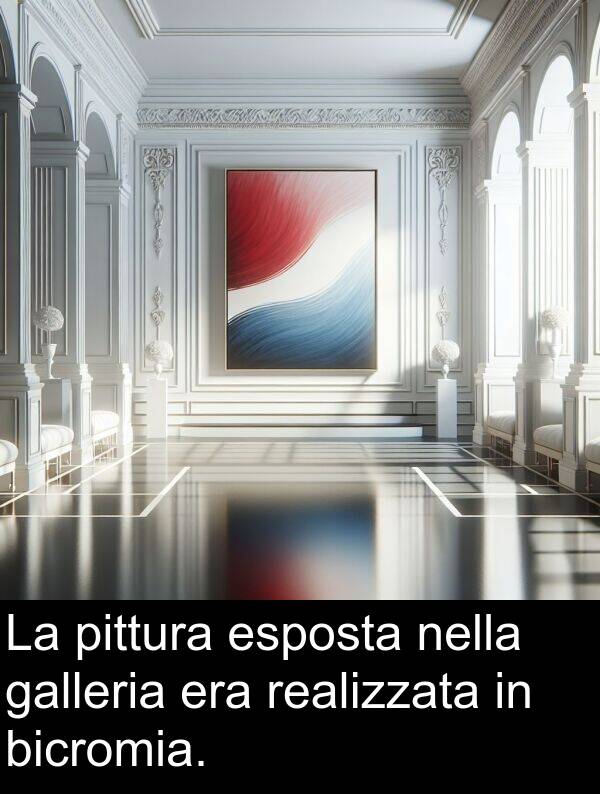 galleria: La pittura esposta nella galleria era realizzata in bicromia.