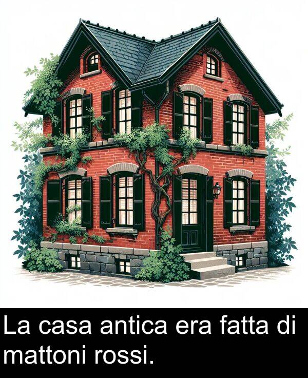 antica: La casa antica era fatta di mattoni rossi.