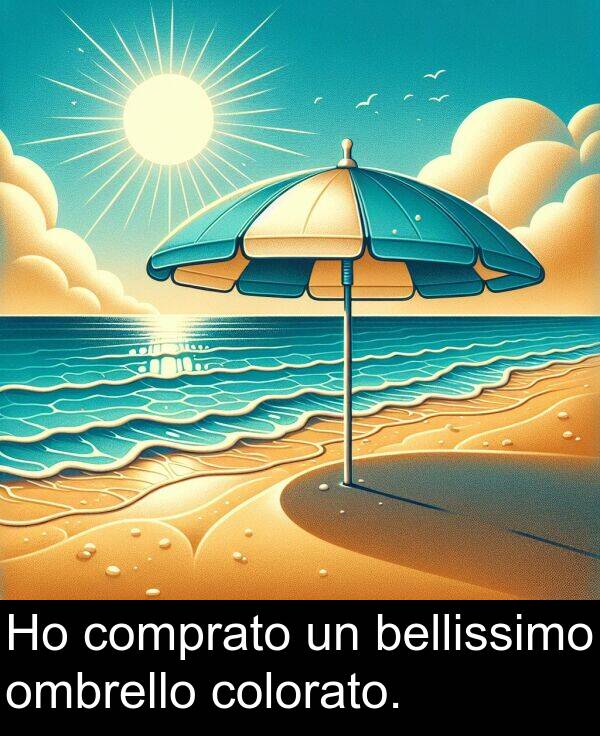 ombrello: Ho comprato un bellissimo ombrello colorato.