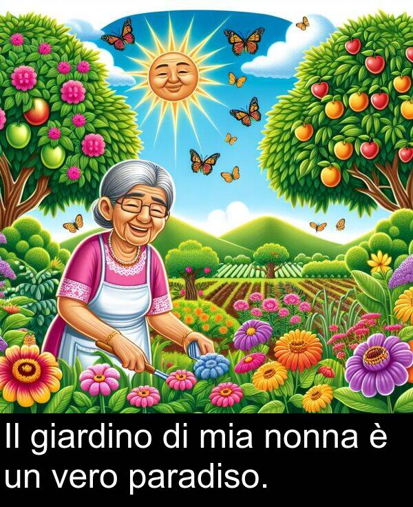 giardino: Il giardino di mia nonna è un vero paradiso.