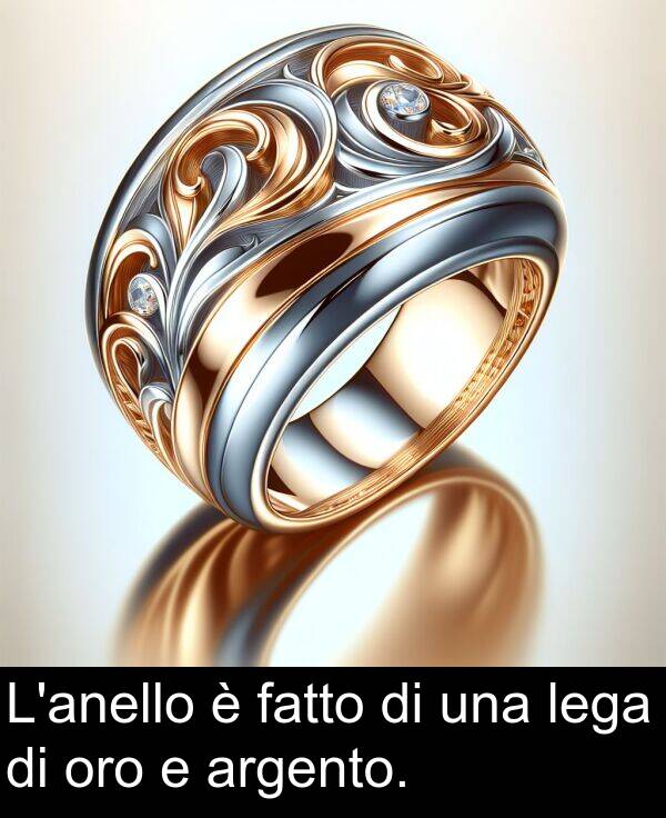 lega: L'anello è fatto di una lega di oro e argento.