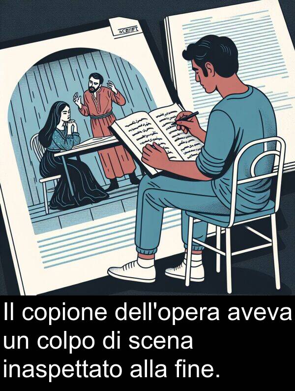 colpo: Il copione dell'opera aveva un colpo di scena inaspettato alla fine.