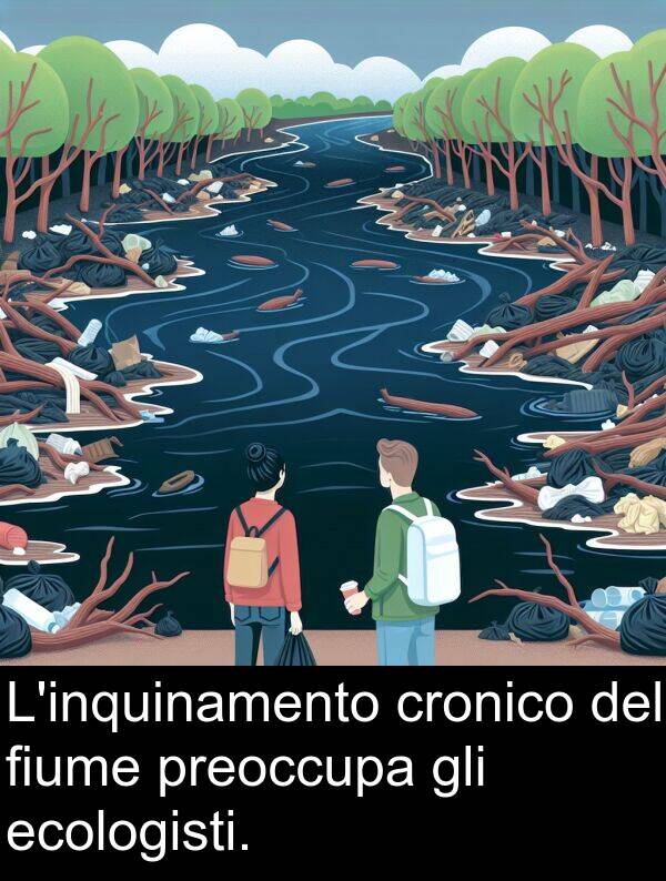 ecologisti: L'inquinamento cronico del fiume preoccupa gli ecologisti.