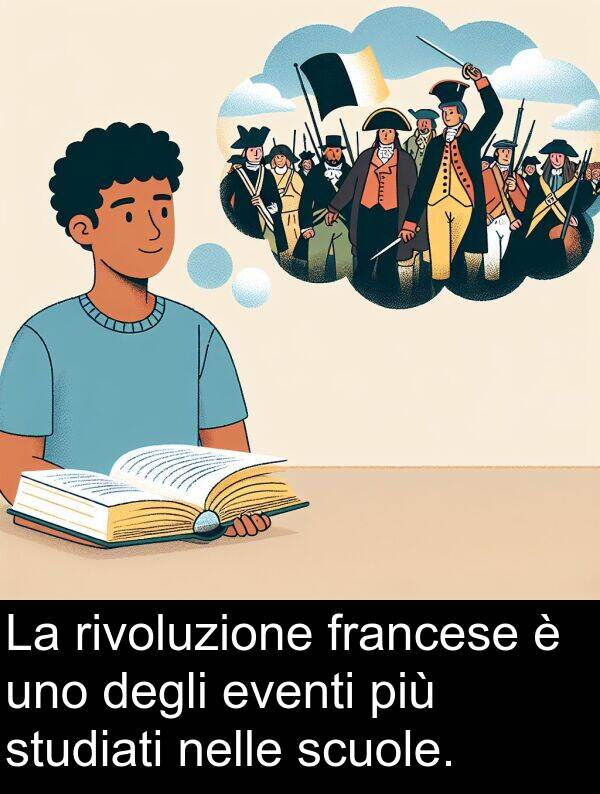degli: La rivoluzione francese è uno degli eventi più studiati nelle scuole.