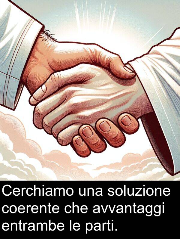 coerente: Cerchiamo una soluzione coerente che avvantaggi entrambe le parti.