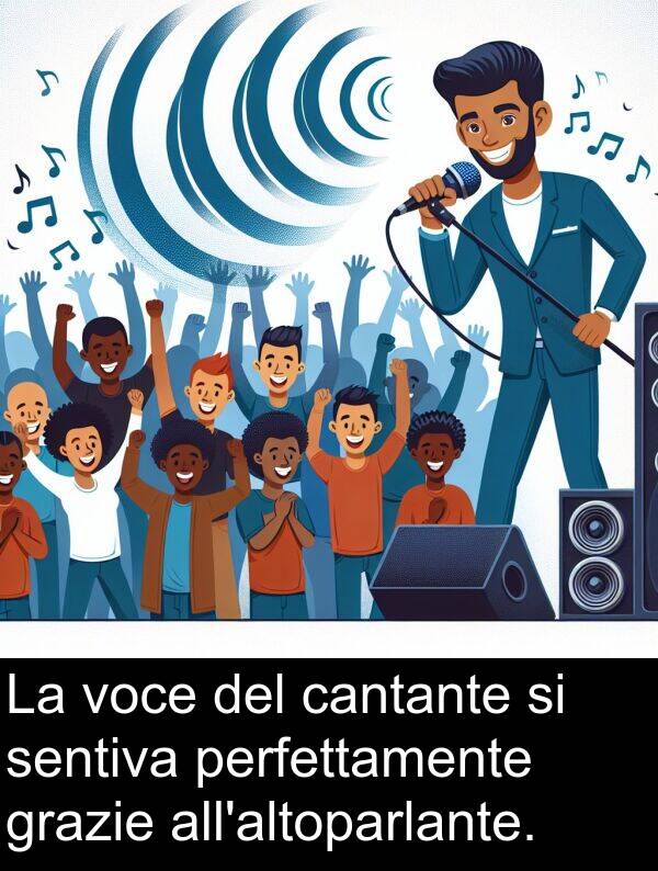 sentiva: La voce del cantante si sentiva perfettamente grazie all'altoparlante.
