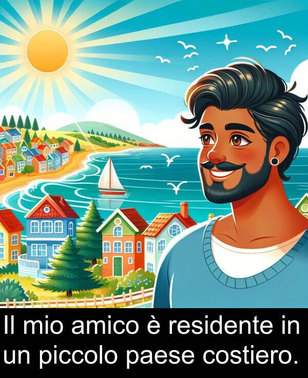 amico: Il mio amico è residente in un piccolo paese costiero.