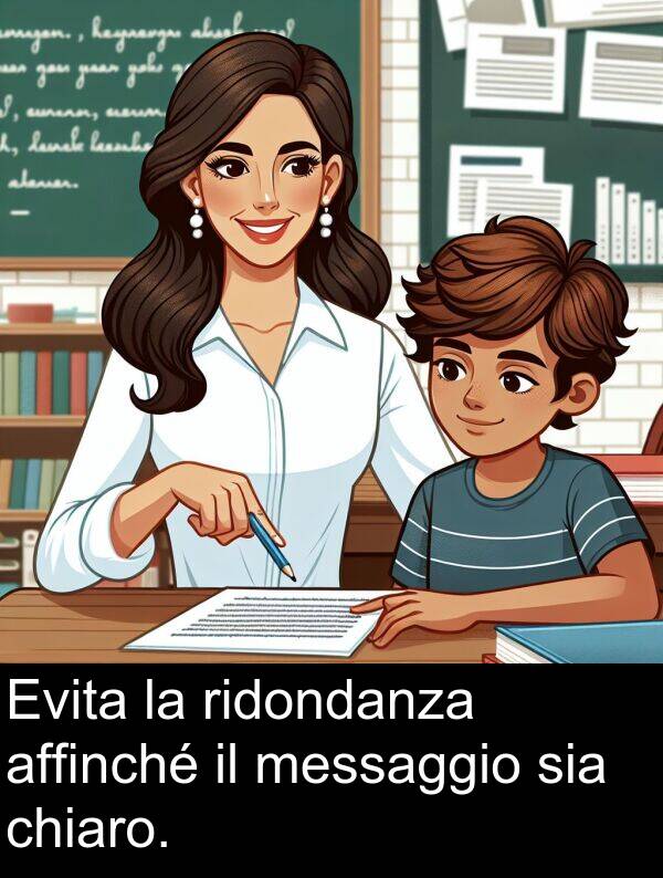 ridondanza: Evita la ridondanza affinché il messaggio sia chiaro.