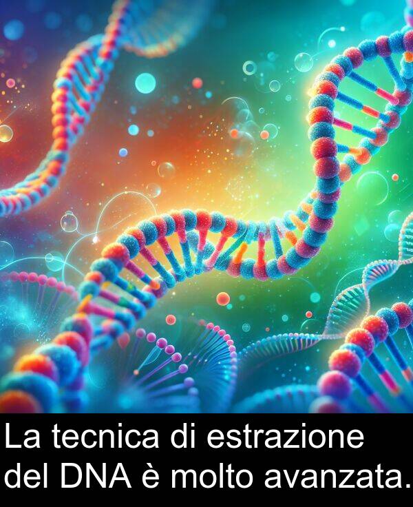 estrazione: La tecnica di estrazione del DNA è molto avanzata.