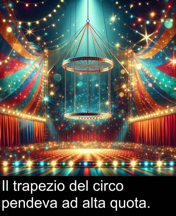 trapezio: Il trapezio del circo pendeva ad alta quota.