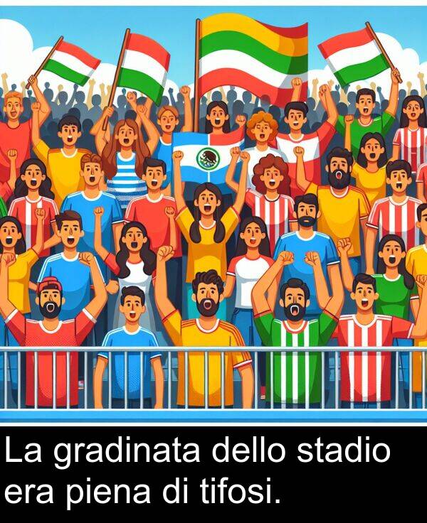 gradinata: La gradinata dello stadio era piena di tifosi.