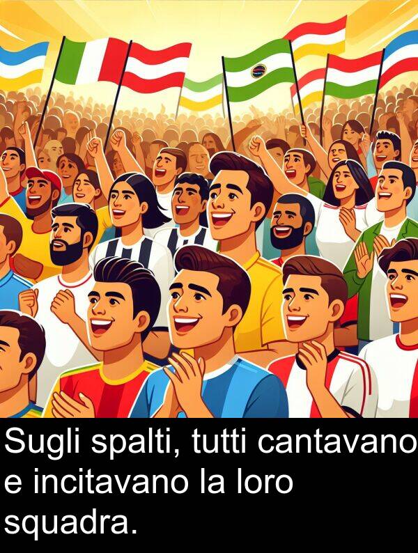 loro: Sugli spalti, tutti cantavano e incitavano la loro squadra.
