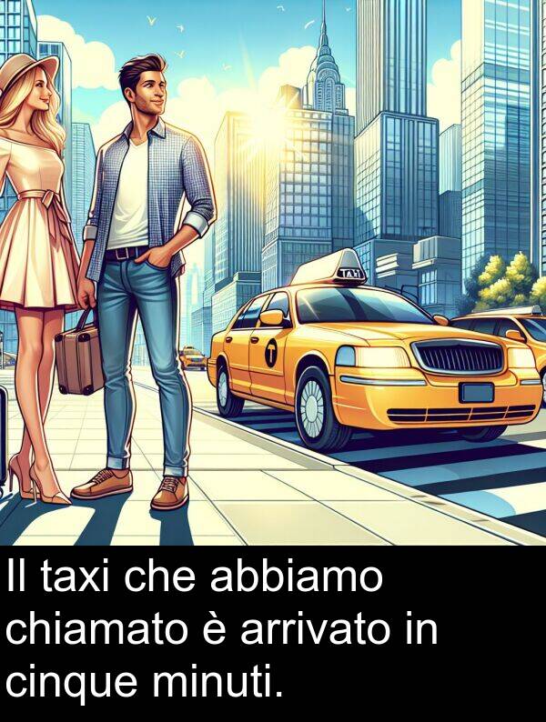 abbiamo: Il taxi che abbiamo chiamato è arrivato in cinque minuti.