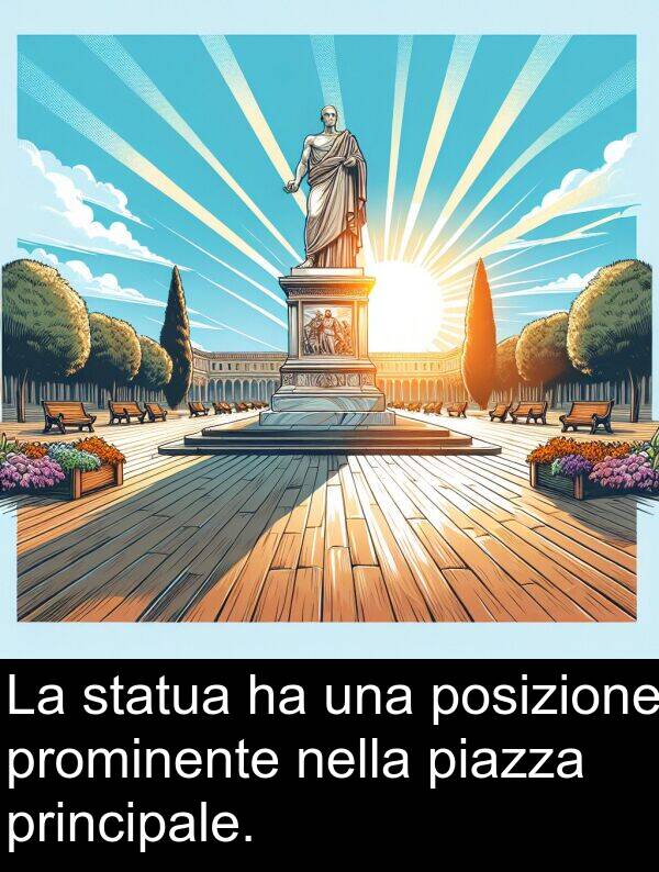 posizione: La statua ha una posizione prominente nella piazza principale.