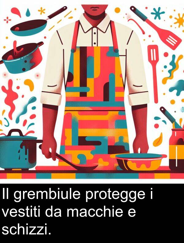 macchie: Il grembiule protegge i vestiti da macchie e schizzi.