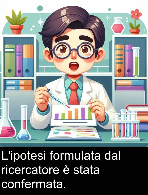 confermata: L'ipotesi formulata dal ricercatore è stata confermata.