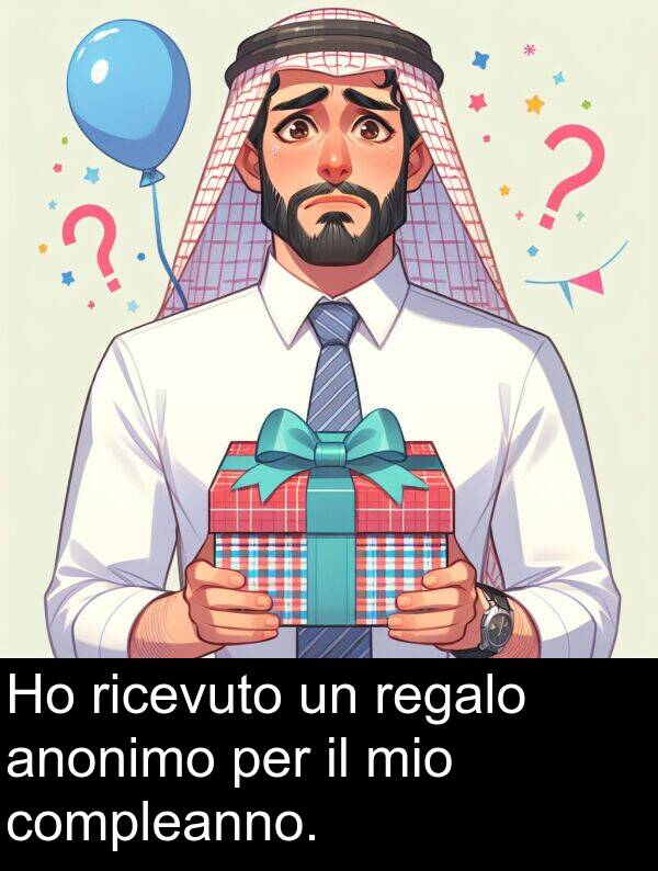 regalo: Ho ricevuto un regalo anonimo per il mio compleanno.