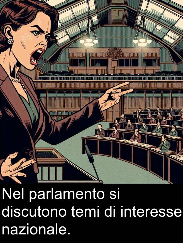 parlamento: Nel parlamento si discutono temi di interesse nazionale.