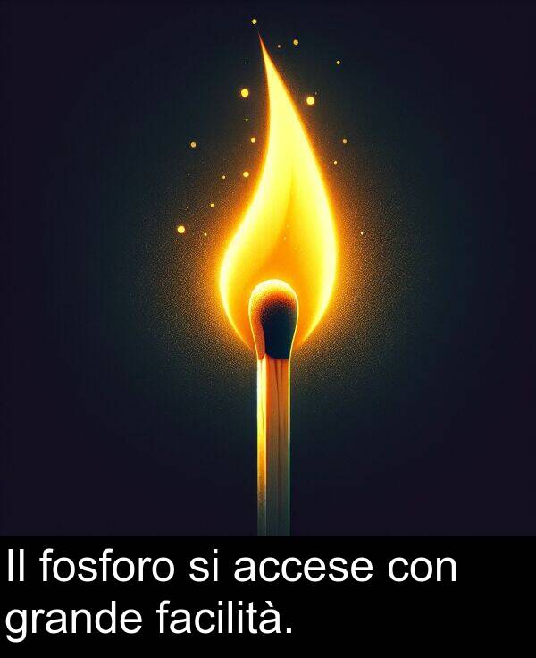 facilità: Il fosforo si accese con grande facilità.