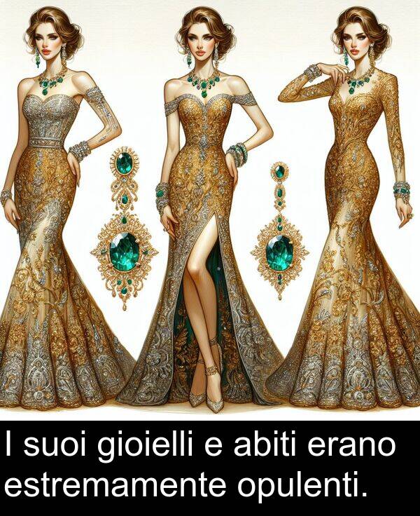 suoi: I suoi gioielli e abiti erano estremamente opulenti.