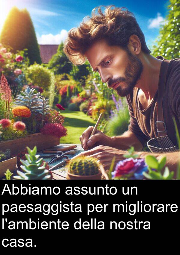 nostra: Abbiamo assunto un paesaggista per migliorare l'ambiente della nostra casa.