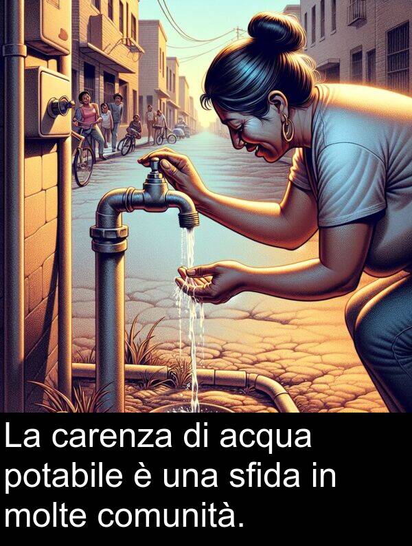 acqua: La carenza di acqua potabile è una sfida in molte comunità.