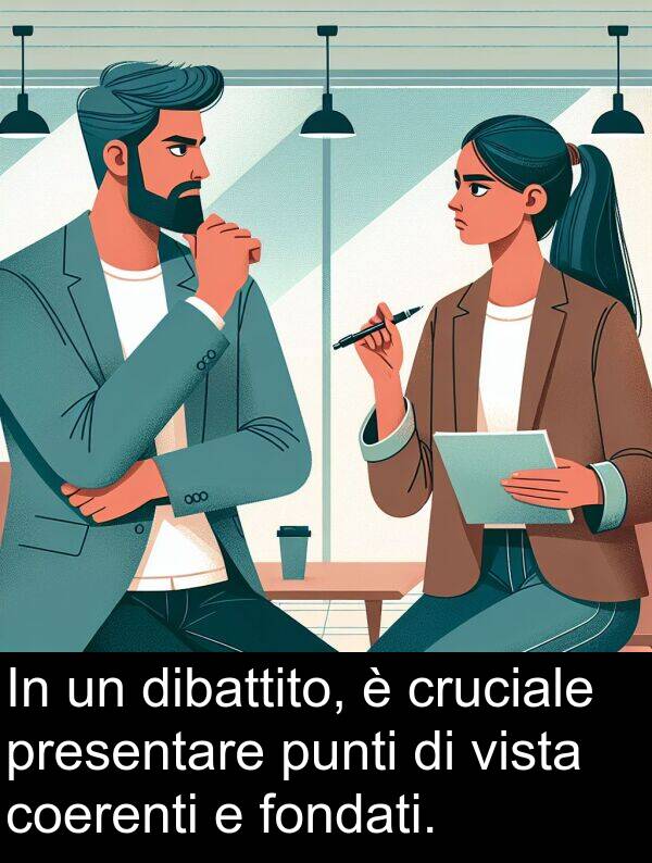 cruciale: In un dibattito, è cruciale presentare punti di vista coerenti e fondati.