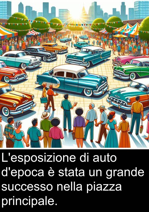 auto: L'esposizione di auto d'epoca è stata un grande successo nella piazza principale.