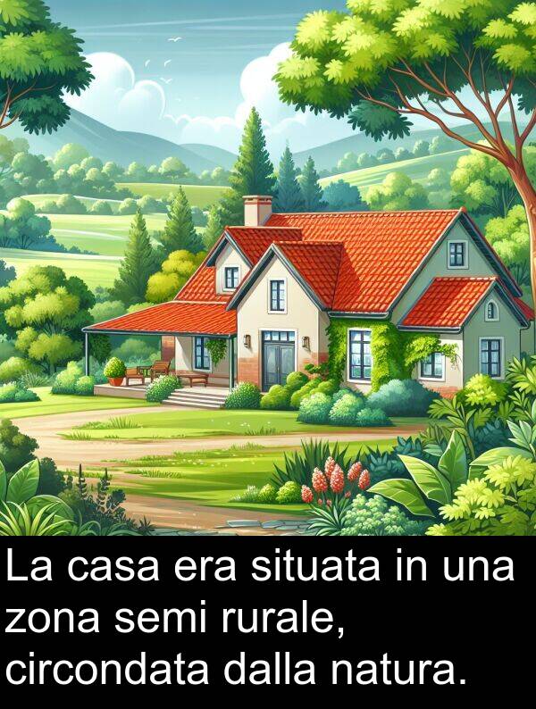 rurale: La casa era situata in una zona semi rurale, circondata dalla natura.