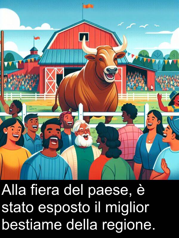 stato: Alla fiera del paese, è stato esposto il miglior bestiame della regione.