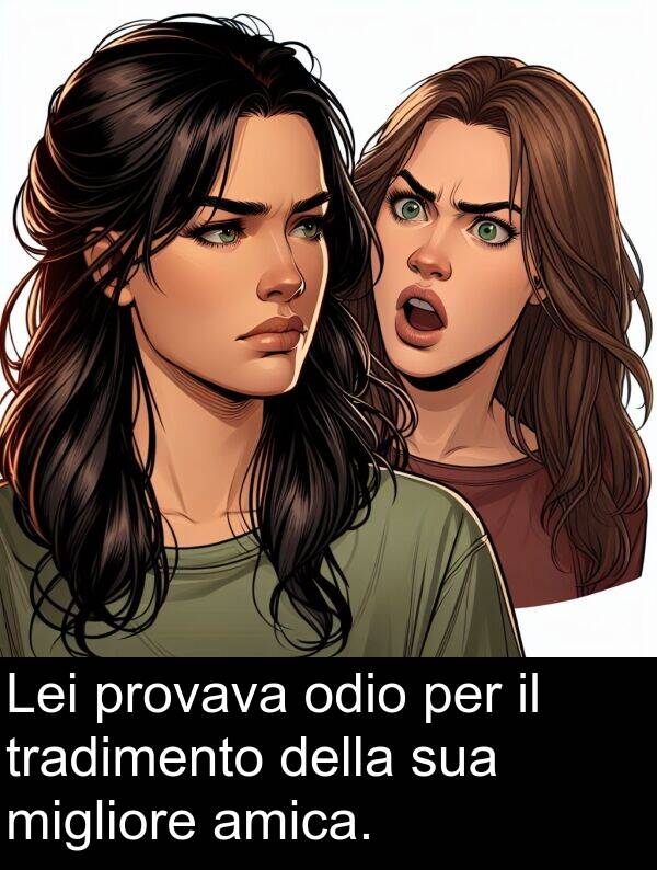 migliore: Lei provava odio per il tradimento della sua migliore amica.