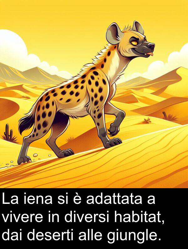 adattata: La iena si è adattata a vivere in diversi habitat, dai deserti alle giungle.