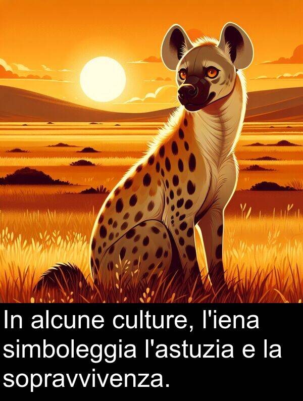 alcune: In alcune culture, l'iena simboleggia l'astuzia e la sopravvivenza.