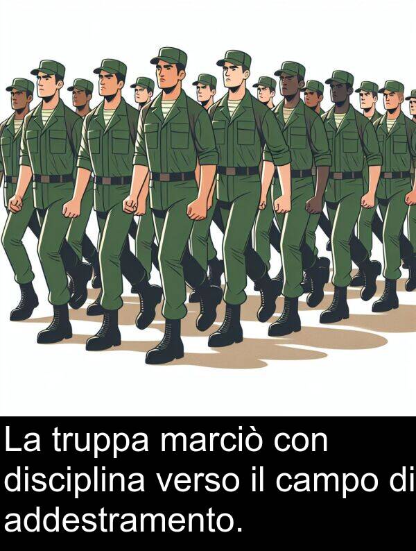 campo: La truppa marciò con disciplina verso il campo di addestramento.