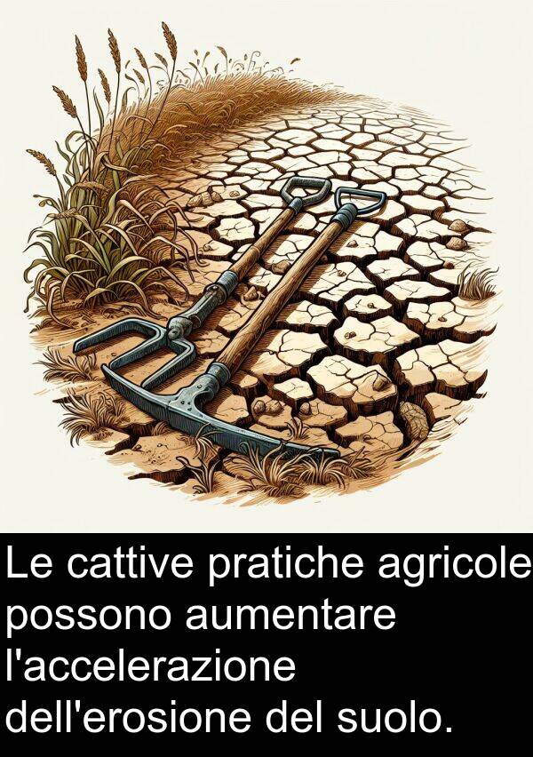 cattive: Le cattive pratiche agricole possono aumentare l'accelerazione dell'erosione del suolo.