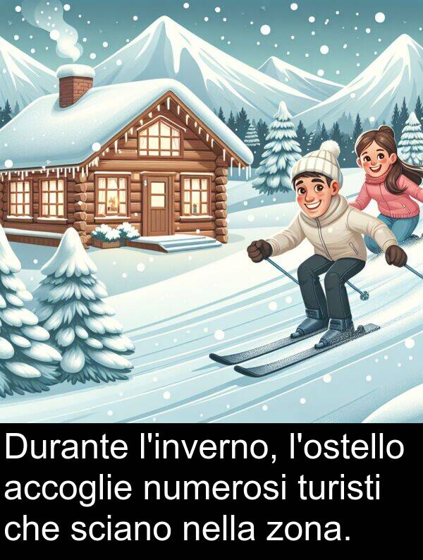 accoglie: Durante l'inverno, l'ostello accoglie numerosi turisti che sciano nella zona.