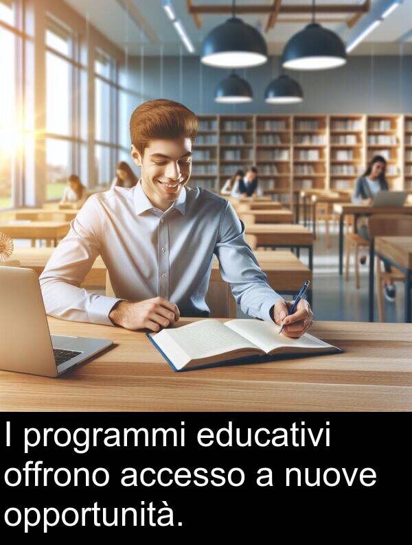 opportunità: I programmi educativi offrono accesso a nuove opportunità.