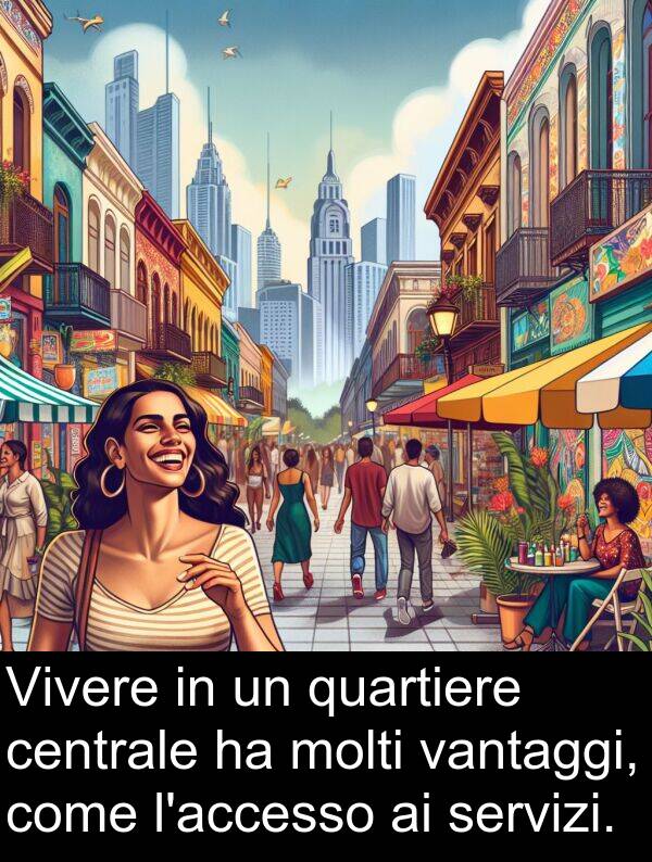 molti: Vivere in un quartiere centrale ha molti vantaggi, come l'accesso ai servizi.