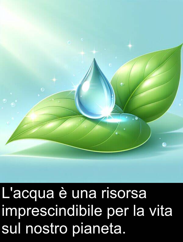 pianeta: L'acqua è una risorsa imprescindibile per la vita sul nostro pianeta.