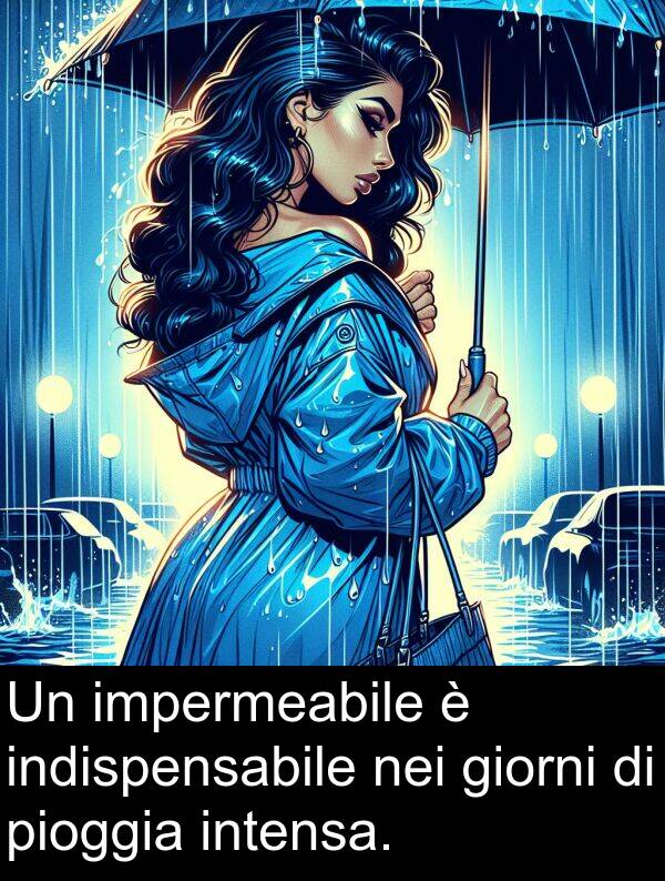 giorni: Un impermeabile è indispensabile nei giorni di pioggia intensa.